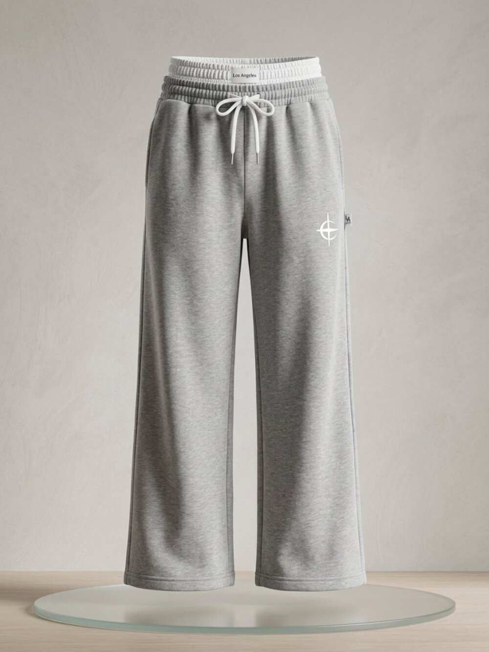 Gray & White Layered Wide Leg Sweatpants- XL